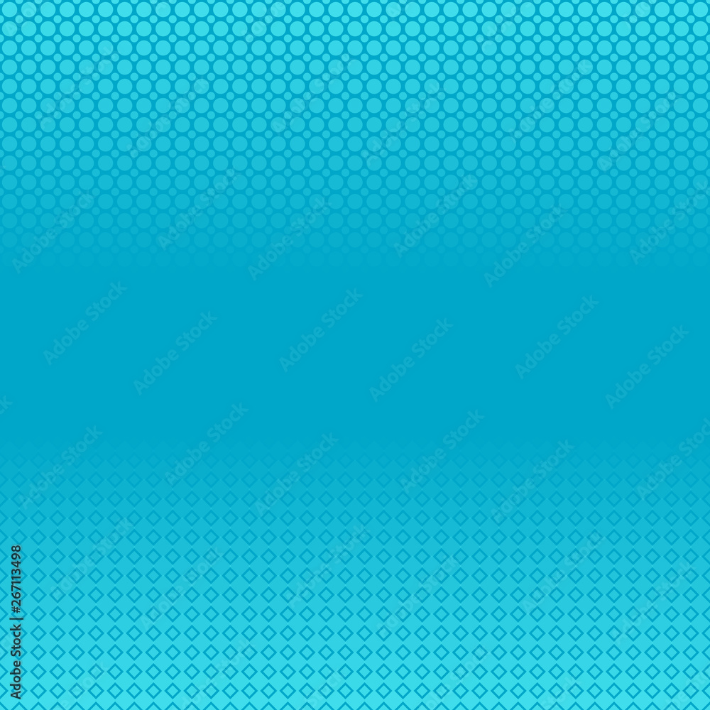Poster halftone geometrical circle and square pattern background - vector graphic design