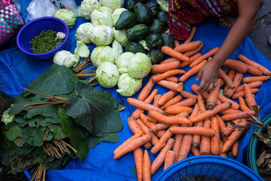 Vegetables for Sale at Street Market in Guatemala