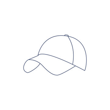 Vector baseball cap for coloring. Illustration for children coloring book
