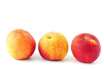 fresh Red yellow apple isolated on white background