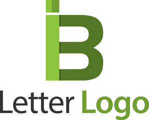 IB Initial stock logo template., modern paper font.