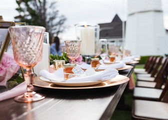table set for wedding dinner