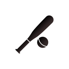 Baseball stick and ball vector icon.