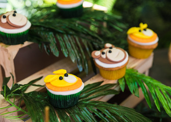 zoo - safari theme cupcakes 