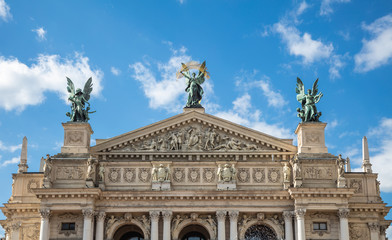 Fototapeta na wymiar Closeup of Lviv opera house