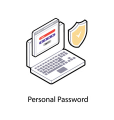 Personal password design, isometric icon