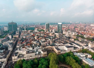 Foto op Aluminium Luchtfoto van het centrum van Brussel, België © LALSSTOCK