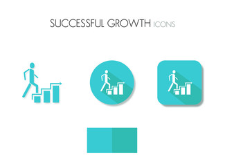 Successful businessman with growth, Businessman, financial, growth, icon, Successful businessman with growth, arrow, money, investment, icona uomo di successo crescita, grafico, graph business, vector