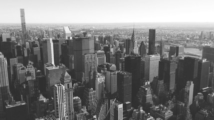 widok czarno-biały budynków na Manhattanie, Nowy Jork, USA - 267118617