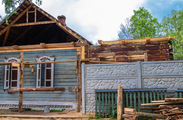 Fototapeta premium Reconstruction of the old house