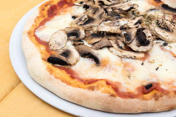 Pizza with mushrooms