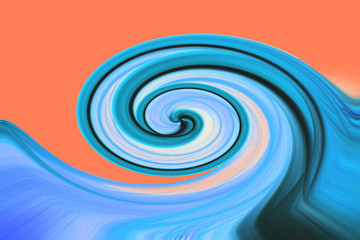 Psychedelia artistic twirl background with orange background.
