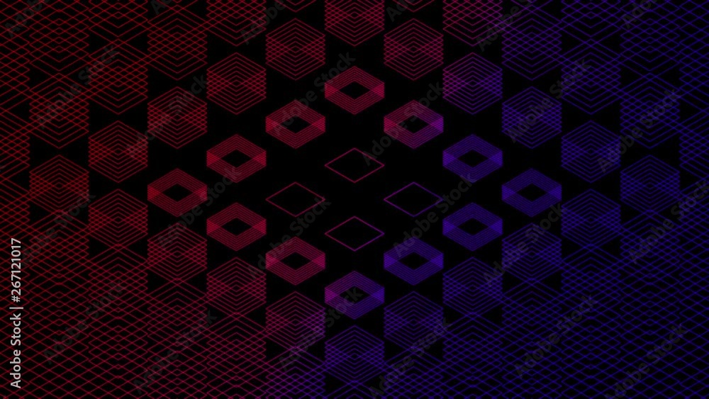 Poster abstract line 3d virtual isometric square lighting moving, blockchain technology network digital dat