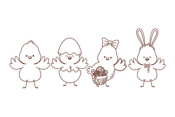 Obraz premium Happy farm animals outline