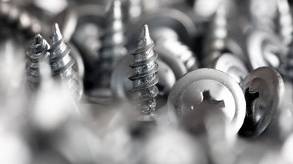 Sharp screws as abstract background