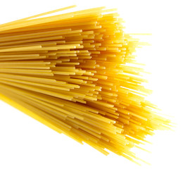 Pasta from dough on a white background