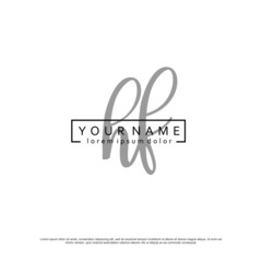Initial H F HF elegant logo template vector