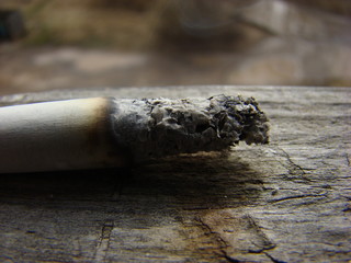 ashtray and cigarette