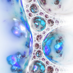 Light blue fractal bubbles, digital artwork for creative graphic design