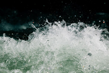 Splashes of water from the waves in the sea