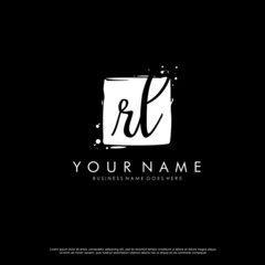 R L RL initial square logo template vector