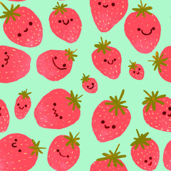 seamless pattern with strawberry