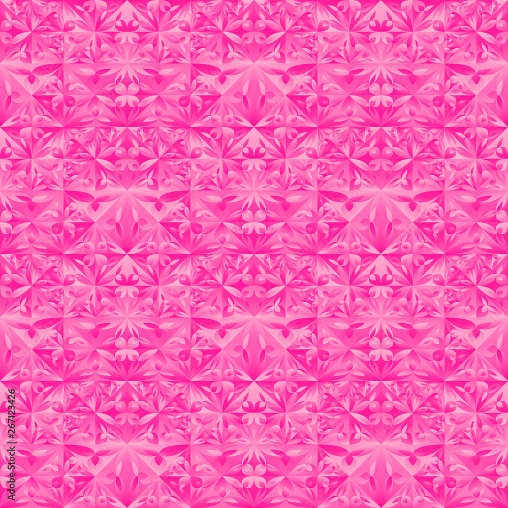 Poster abstract mosaic floral pattern background - gradient seamless polygonal vector design