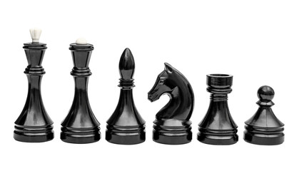 Black chess isolated on white.