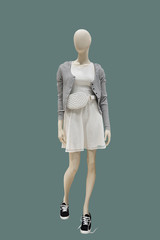 Full-length female mannequin.