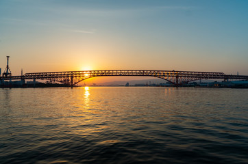 港大橋の夕日