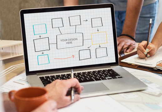 Brainstorming Mockup on Computer Screen