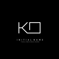 Initial K O KO minimalist modern logo identity vector - obrazy, fototapety, plakaty