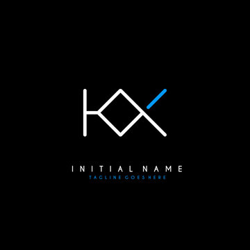 Initial K X KX minimalist modern logo identity vector