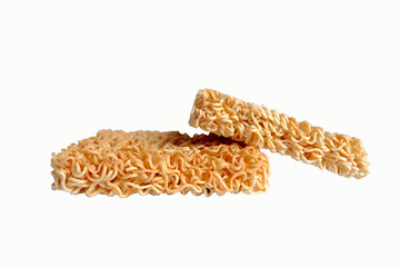 .Instant noodles on white background