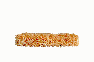 Instant noodles on white background