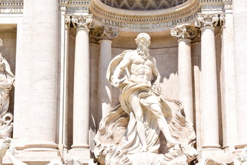 Fototapeta premium Greek Sea God Oceanus at the Trevi Fountain in Rome