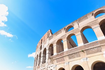 Fototapeta premium The Ancient Roman Colosseum, Famous Landmark in Rome, Italy