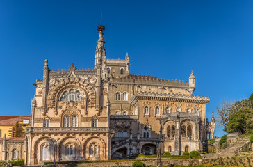 Fototapeta na wymiar Ultra Large panoramic view of the facade of the Bussaco Palace