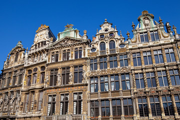 Fototapeta na wymiar Buildings on Grand Place in Brussels