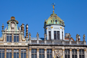 Fototapeta na wymiar Beautiful Buildings on Grand Place in Brussels