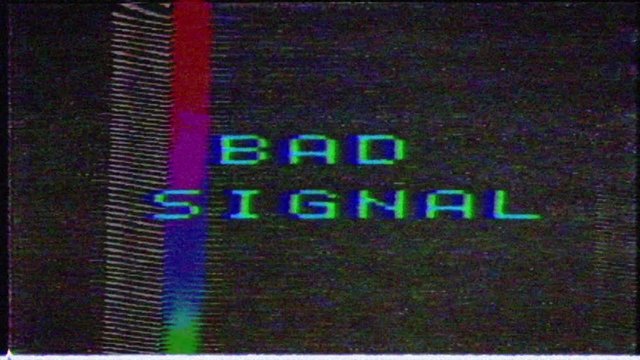 Bad signal on the analog signal in the TV. image with VCS signal interference.Unique Design Abstract Digital Animation Pixel Noise Glitch Error Video Damage