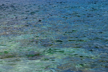 Colorful ocean background of Adriatic sea , Croatia