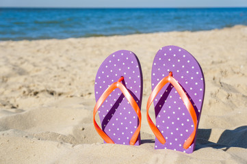 Flip-flop on the beach