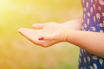 child hands begging asking for money, help me, reaching out and compassion concept.helping hand concept and international day of peace.