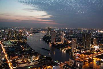 Fototapeta na wymiar Sunset view of Bangkok, Thailand