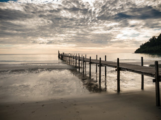 Sunset view of the ocean at Koh Kut, Thailand