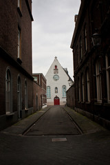 Fototapeta na wymiar Little white Church in Maastricht, Netherlands