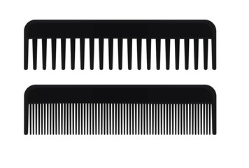 Black hair brush. vector illustration