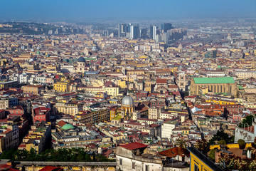 panorama of the city of Naples, Italy