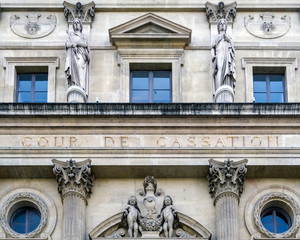 Official building of Cour de Cassation (Court of Cassation) in Paris - France - obrazy, fototapety, plakaty